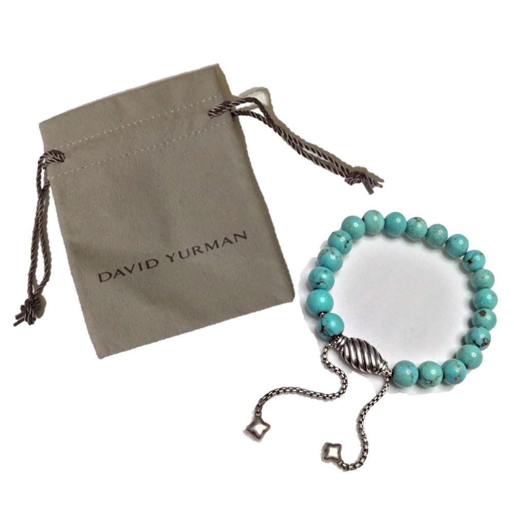 Authentic David Yurman Turquoise Bead Bracelet 925